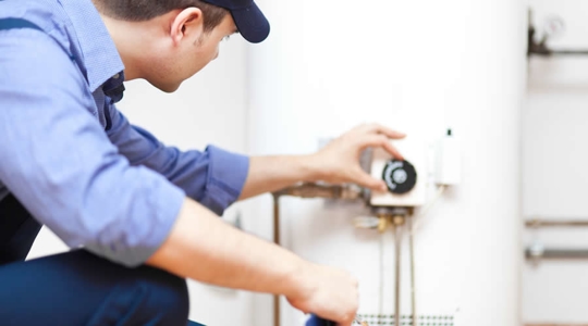 tech with water heater